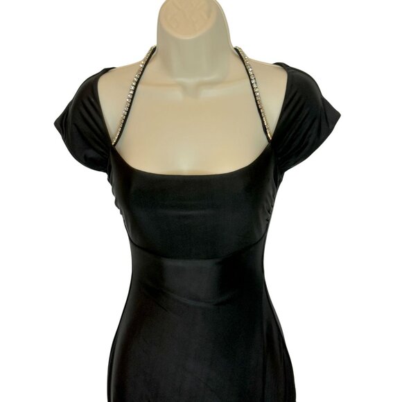 Khanum’s x Revolve Black Khine Gown NWT Off Shoulder Crystal Strap Maxi  - S - Picture 3 of 14